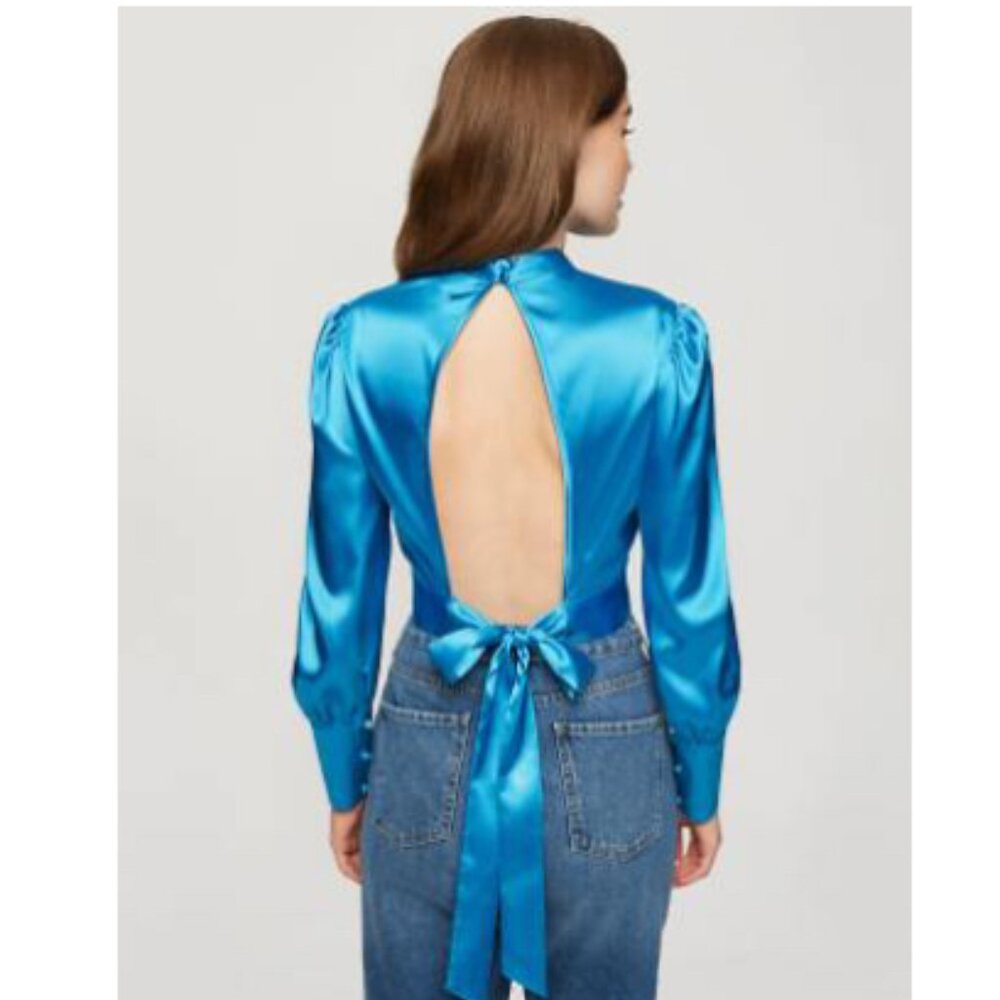 High Neck Open Back Blouse Miss Selfridge NWOT